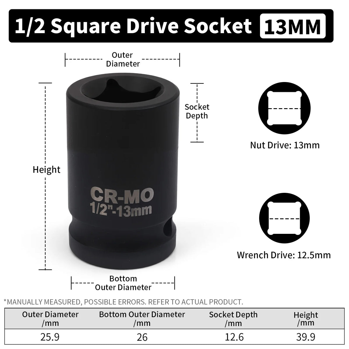 Heavy-Duty Square Drive Impact Socket Adapter Set