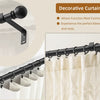 A matte black decorative curtain rod set with multiple hangers shown against a white background.