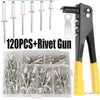 Ensemble de 120 rivets et pistolet à rivets pour travaux professionnels de rivetage à l'aveugle