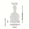 Clear crystal wine decanter with a stopper and rotating aerator, measuring 7cm high and 14cm wide.