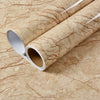 Roll of waterproof self-adhesive marble wallpaper featuring brown and beige veining