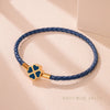 Four-Leaf Clover Braided Leather Bracelet
