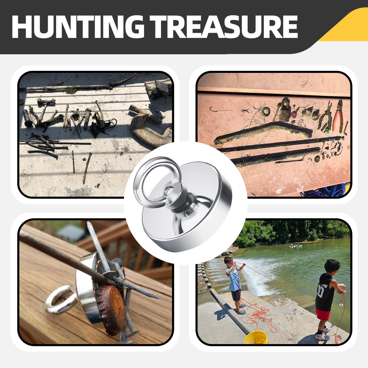 Heavy-Duty Neodymium Fishing Magnet for Recovery & Treasure Hunting