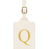 Personalized Embroidered Leather Luggage Tag with Letter Initial