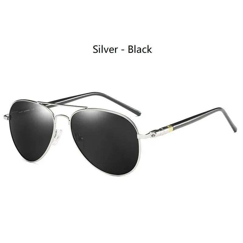 Classic Metal Pilot Sunglasses with Polarized Lenses