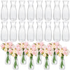Clear Striped Plastic Flower Vase for Desk & Home Decor