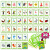 A collection of animal flash cards featuring various animals like swordfish, buffalo, octopus, and tiger for early learning.