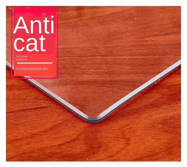 A package of Anti Cat furniture protective film is shown on a wooden surface.