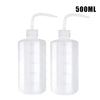 Two clear 500ml tattoo squeeze bottles with precision tips
