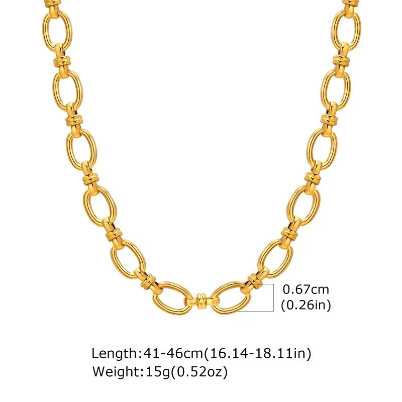 Chunky Gold Plated Stainless Steel Link Necklace
