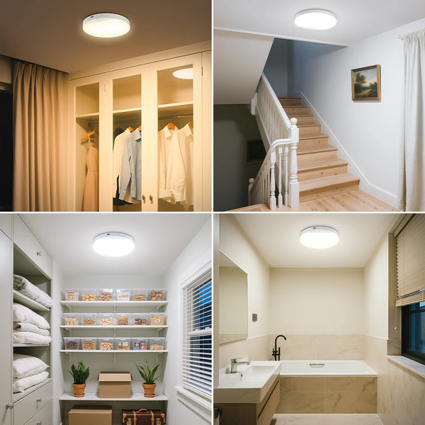 Rechargeable Motion-Sensor Ceiling Light with Remote Control