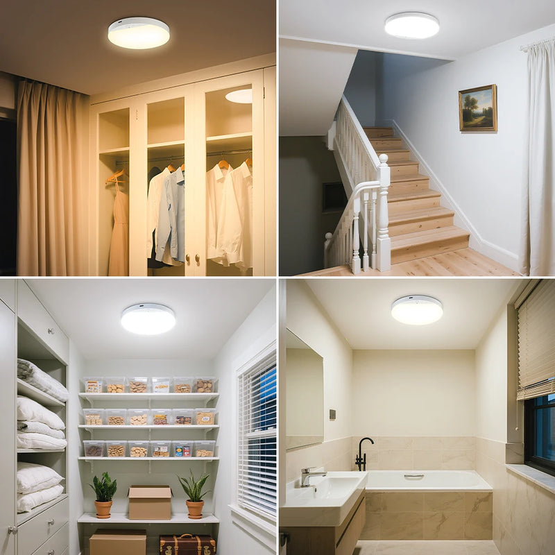 Rechargeable Motion-Sensor Ceiling Light with Remote Control