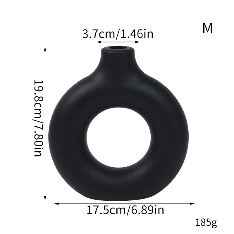 Donut-Shaped Decorative Plastic Vase for Home & Office