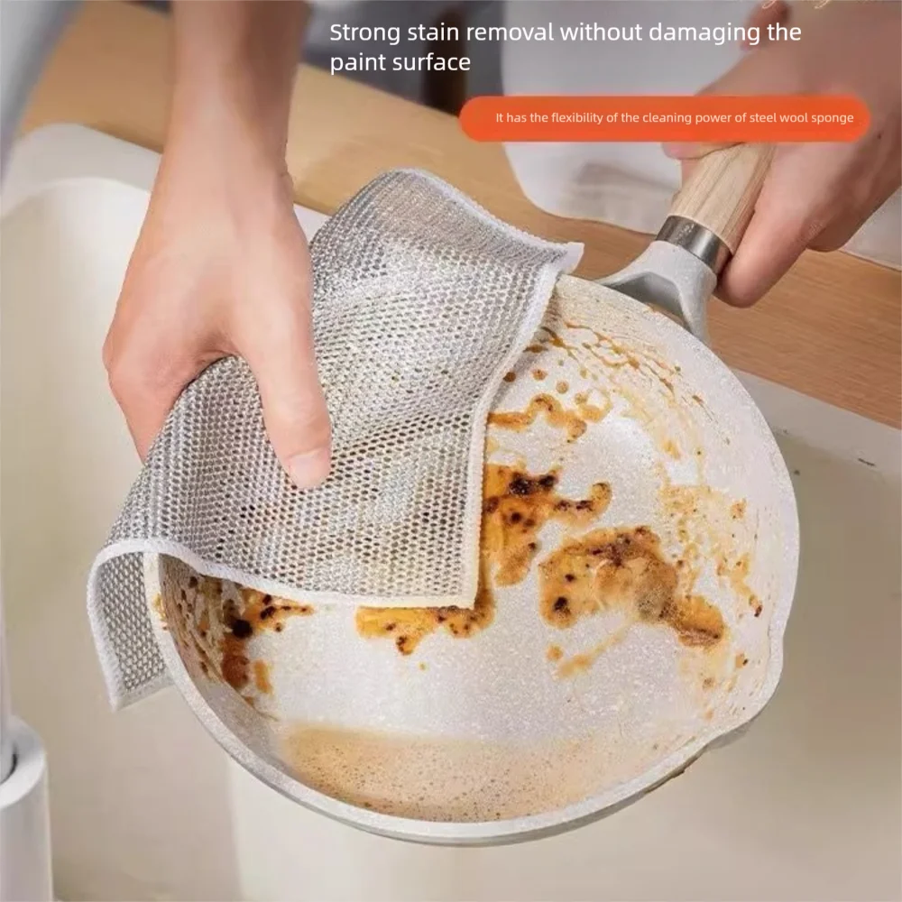 Double-Sided Steel Wire Cleaning Cloths for Kitchen