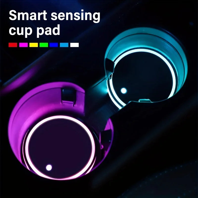 LED Cup Holder Coasters with 7 Color-Changing Lights