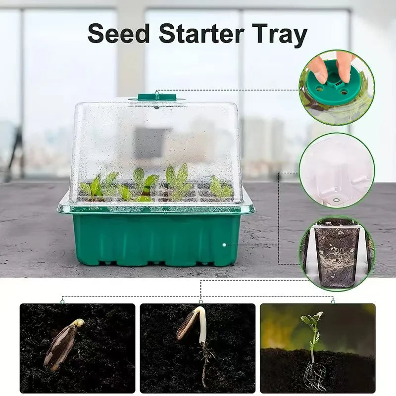 Seed Starter Tray with LED Grow Light