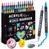 Dual-Tip Acrylic Paint Pens for Art & Crafts