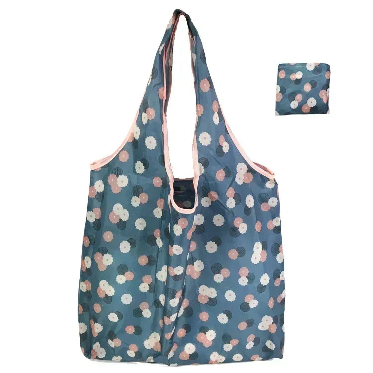 Foldable Reusable Shopping Tote with Animal Print Design