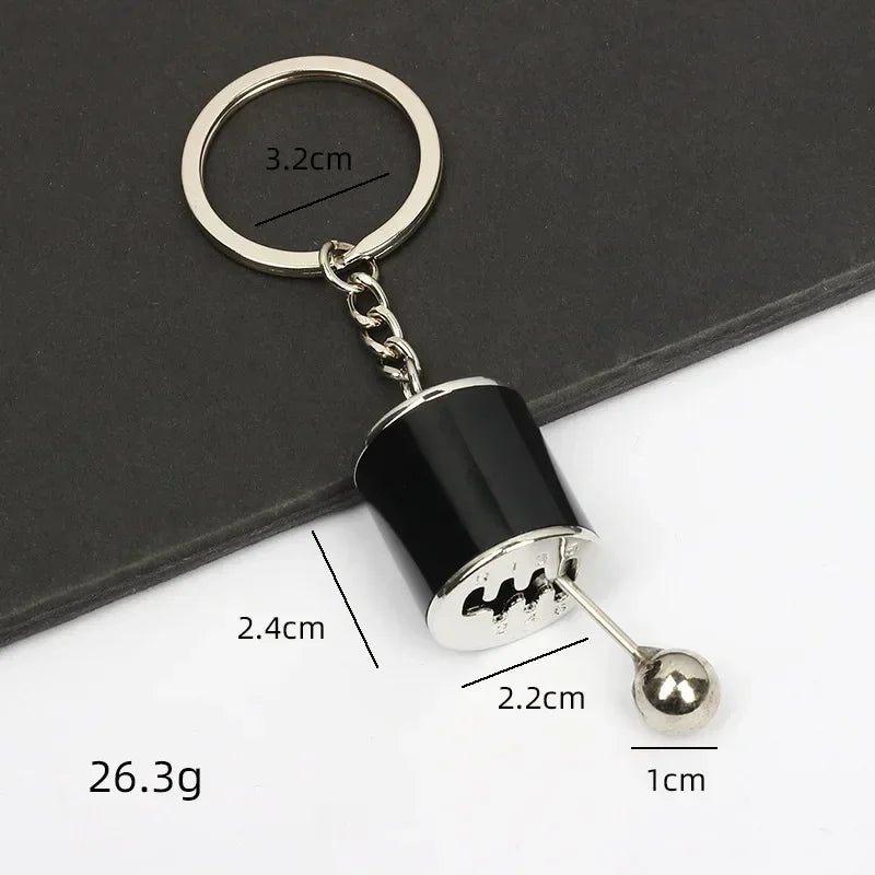 Gearbox Keychain with Turbo Hub and Brake Disc Pendant