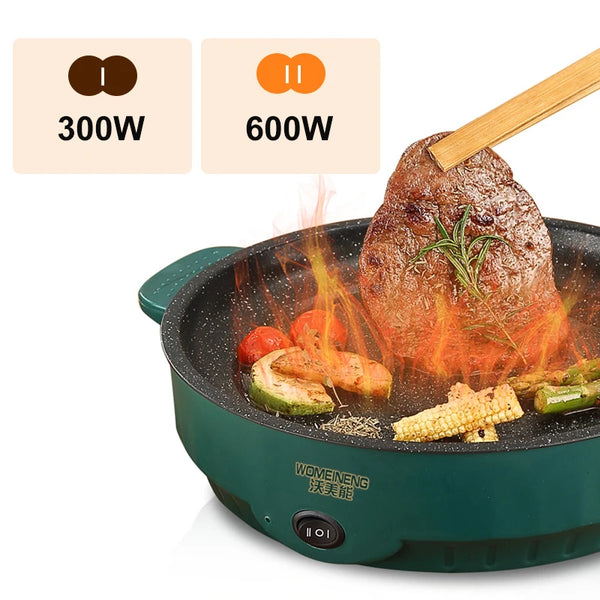 Electric Non-Stick Frying Pan with Adjustable Heat