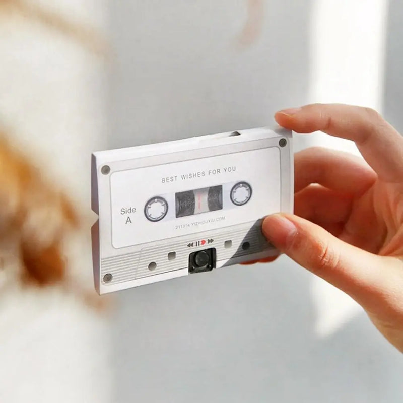 Recordable Voice Greeting Card with Cassette Design