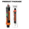 Black and orange non-contact AC voltage detector pen with a protective casing.