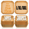 Pack of disposable parchment paper liners for air fryers in various sizes and quantities