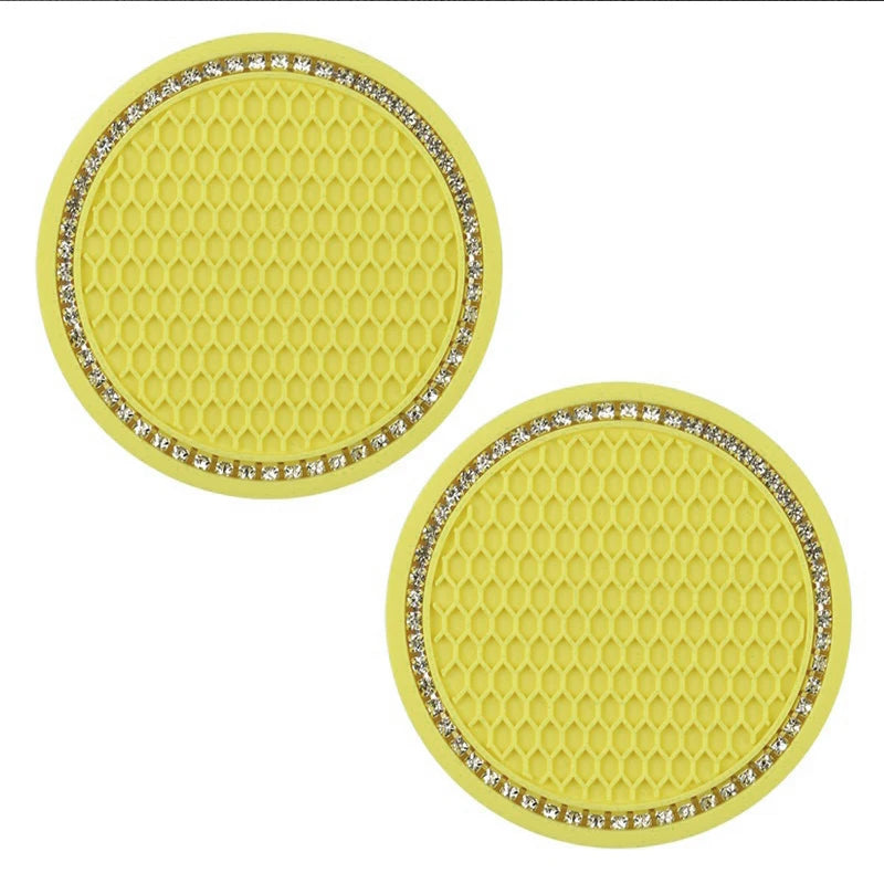 Rhinestone Crystal Car Cup Holder Coasters (Set of 2)