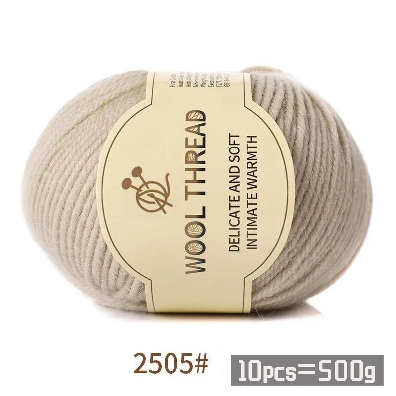 Combed Alpaca Blend Yarn for Hand Knitting – 10-Pack Wool Balls