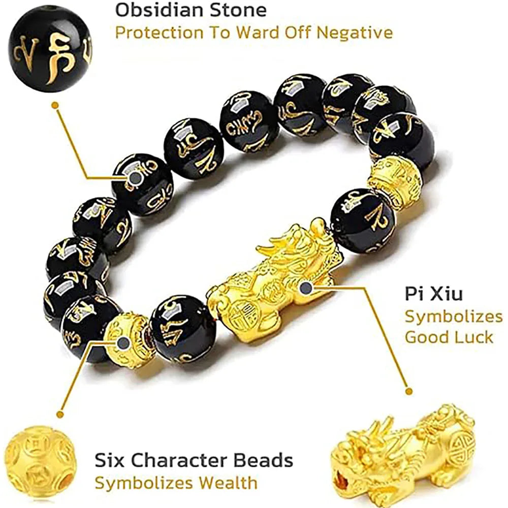 Obsidian Pixiu Wohlstandsarmband