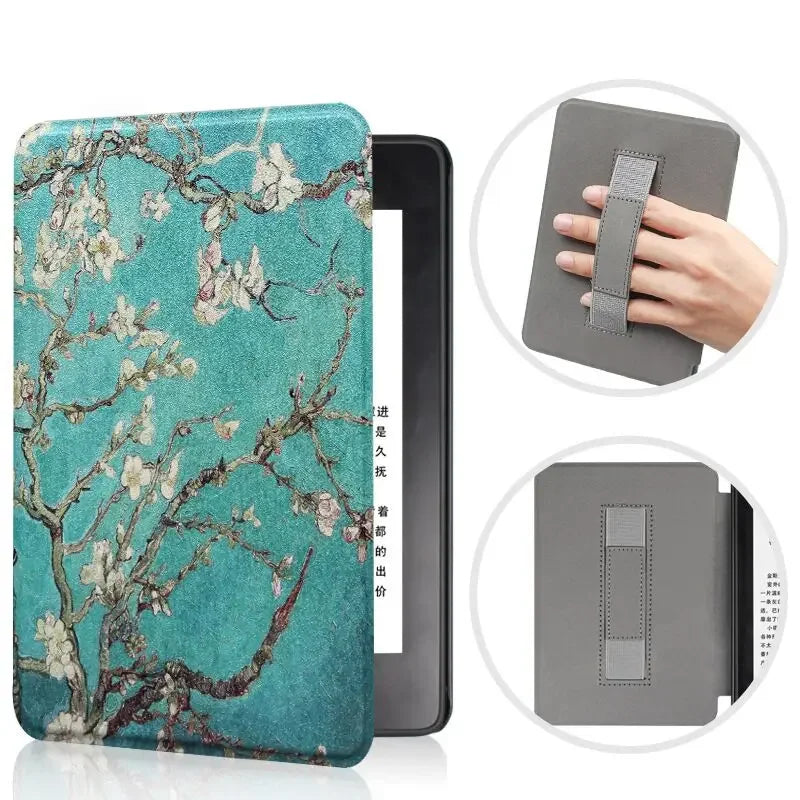 Premium Leather Case for Kindle Paperwhite (2024) with Hand Strap & Auto Sleep/Wake