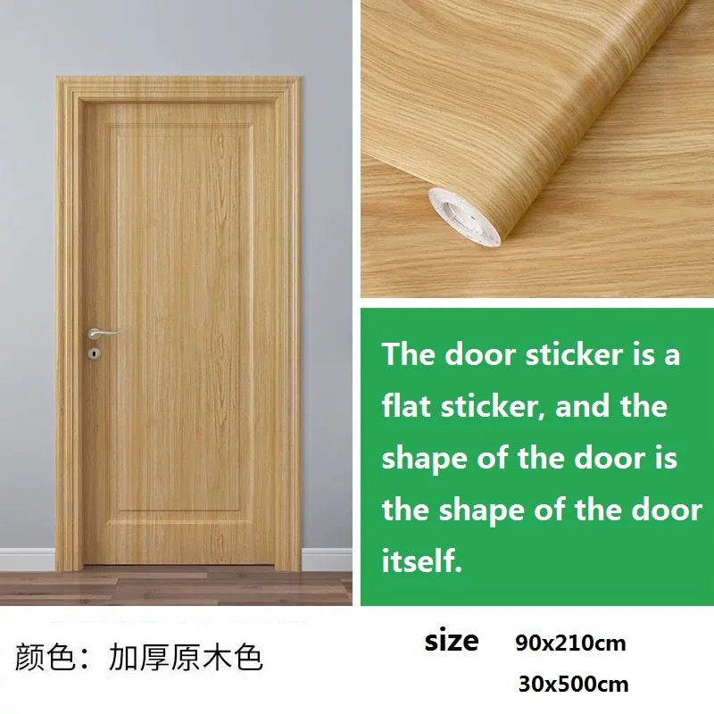 A light wood grain door sticker showing the flat shape of a wooden door.