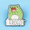 Cute Frog Enamel Pin with Sarcastic Quote