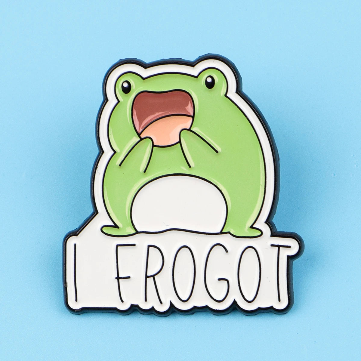Cute Frog Enamel Pin with Sarcastic Quote