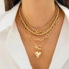 Gold Heart Pendant Choker Necklace