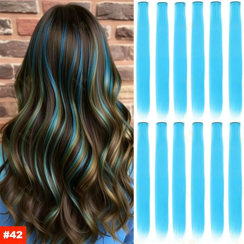 Extensiones de Cabello con Clips Arcoíris