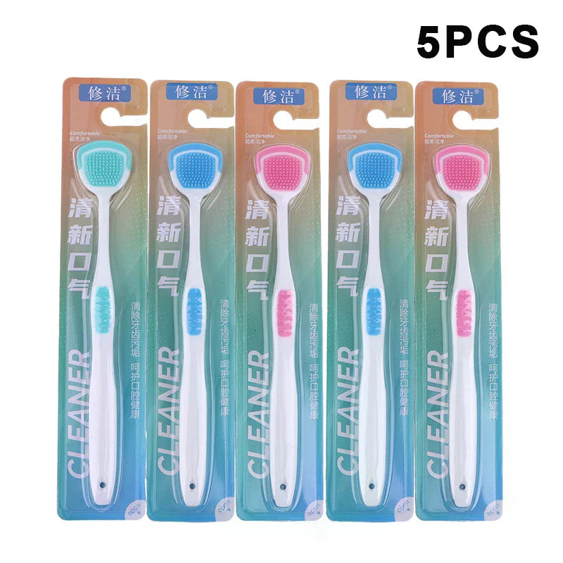 Soft Silicone Tongue Cleaner Set for Fresh Breath