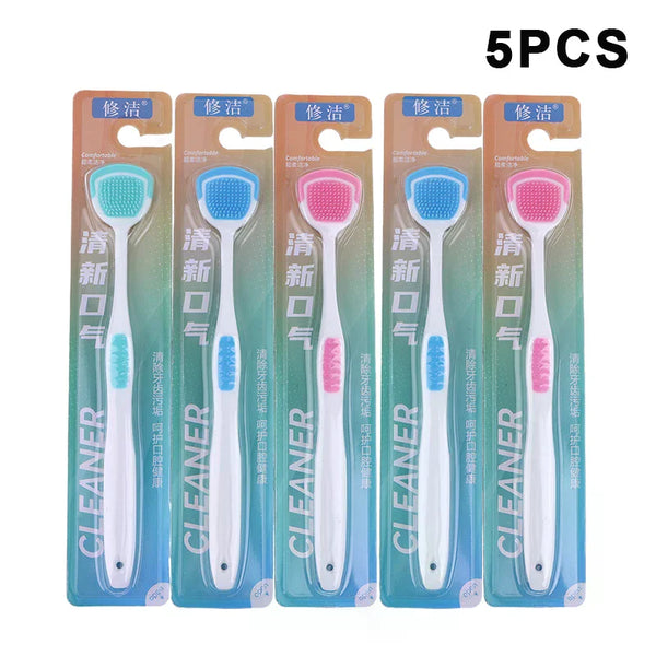 Soft Silicone Tongue Cleaner Set for Fresh Breath