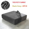 Dark gray velvet fabric sofa cover shown on a floor.