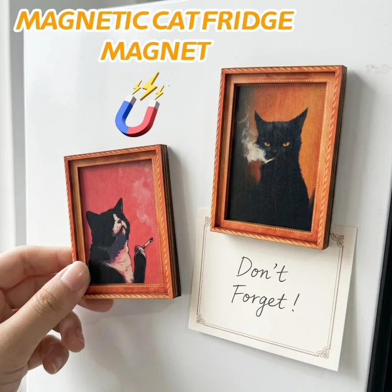 Cat Frame Fridge Magnets Set