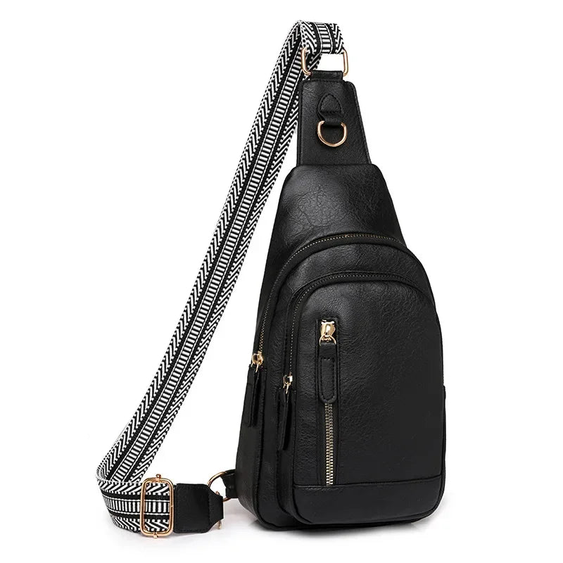 Elegant PU Leather Crossbody Sling Bag for Women