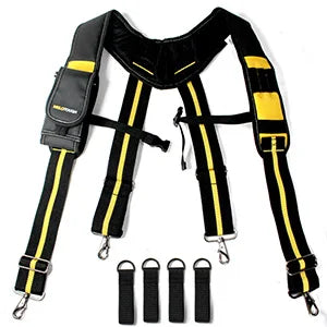 Work Suspenders with Detachable Phone Holder and Tool Belt Support