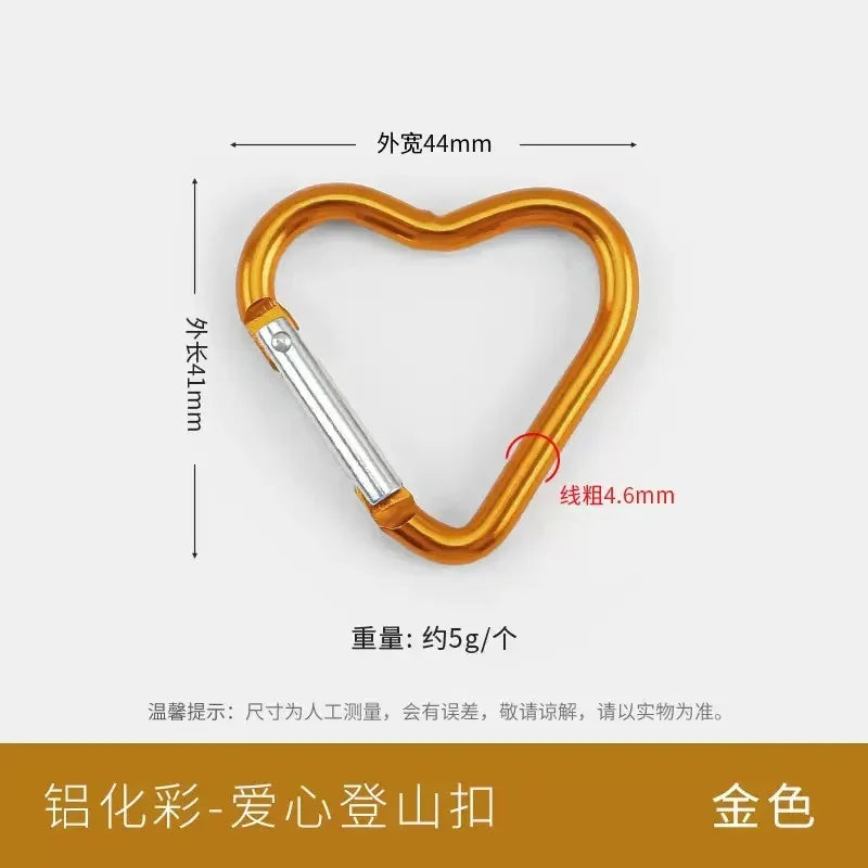 Vibrant Heart-Shaped Carabiner Clips for Keys & DIY Jewelry
