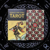 A box of Black Radiant Wisdom Tarot cards featuring a Rider-Waite deck and guidebook.