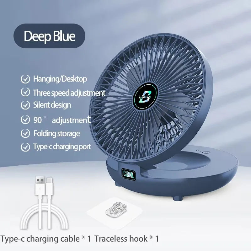 Rechargeable Wall-Mounted & Desktop Fan