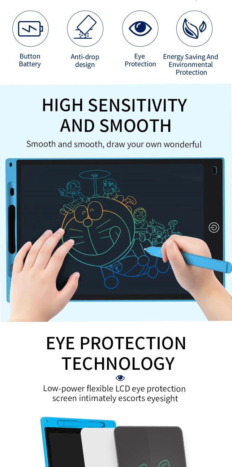 Eine Hand zeichnet auf einem verstellbaren LCD-Tabletscreen, was hohe Empfindlichkeit und sanfte Bedienung demonstriert.