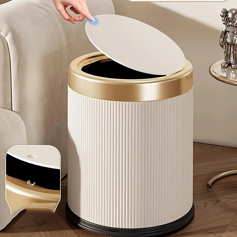 Step-On Trash Can with Lid – Durable Plastic Wastebasket for Home