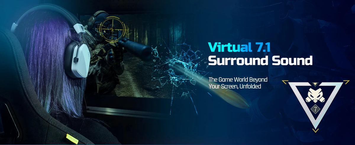 USB Gaming Headset with 7.1 Surround Sound and Noise-Cancelling Mic