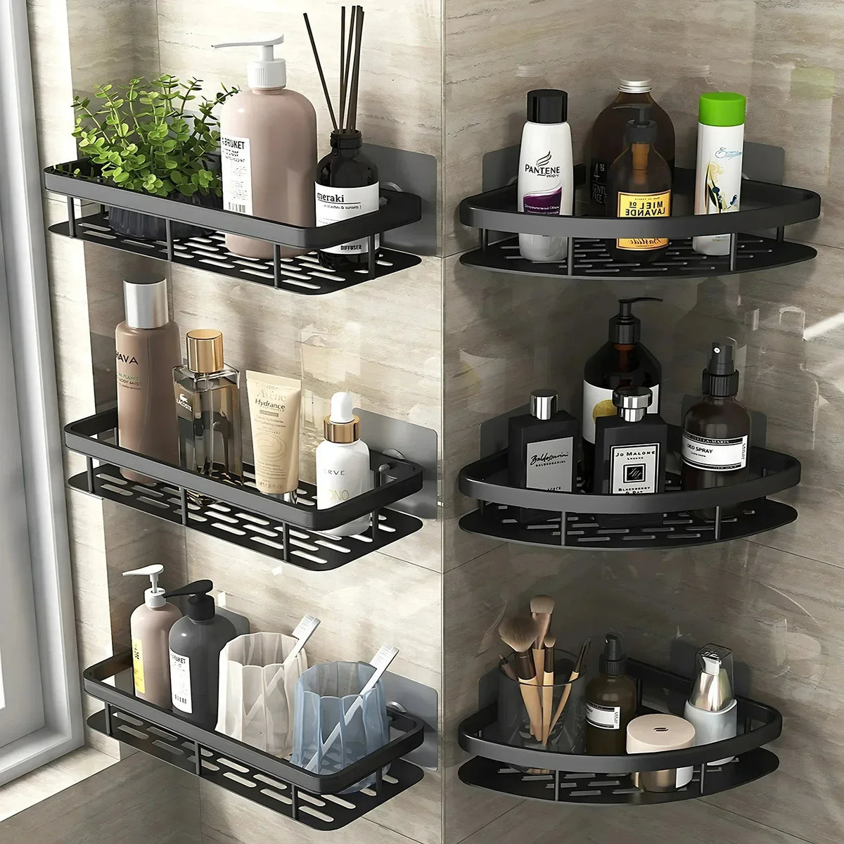 Étagère Murale en Aluminium pour Salle de Bain et Cuisine
