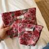 Vintage Floral Cosmetic Bag - Portable Makeup & Toiletry Organizer